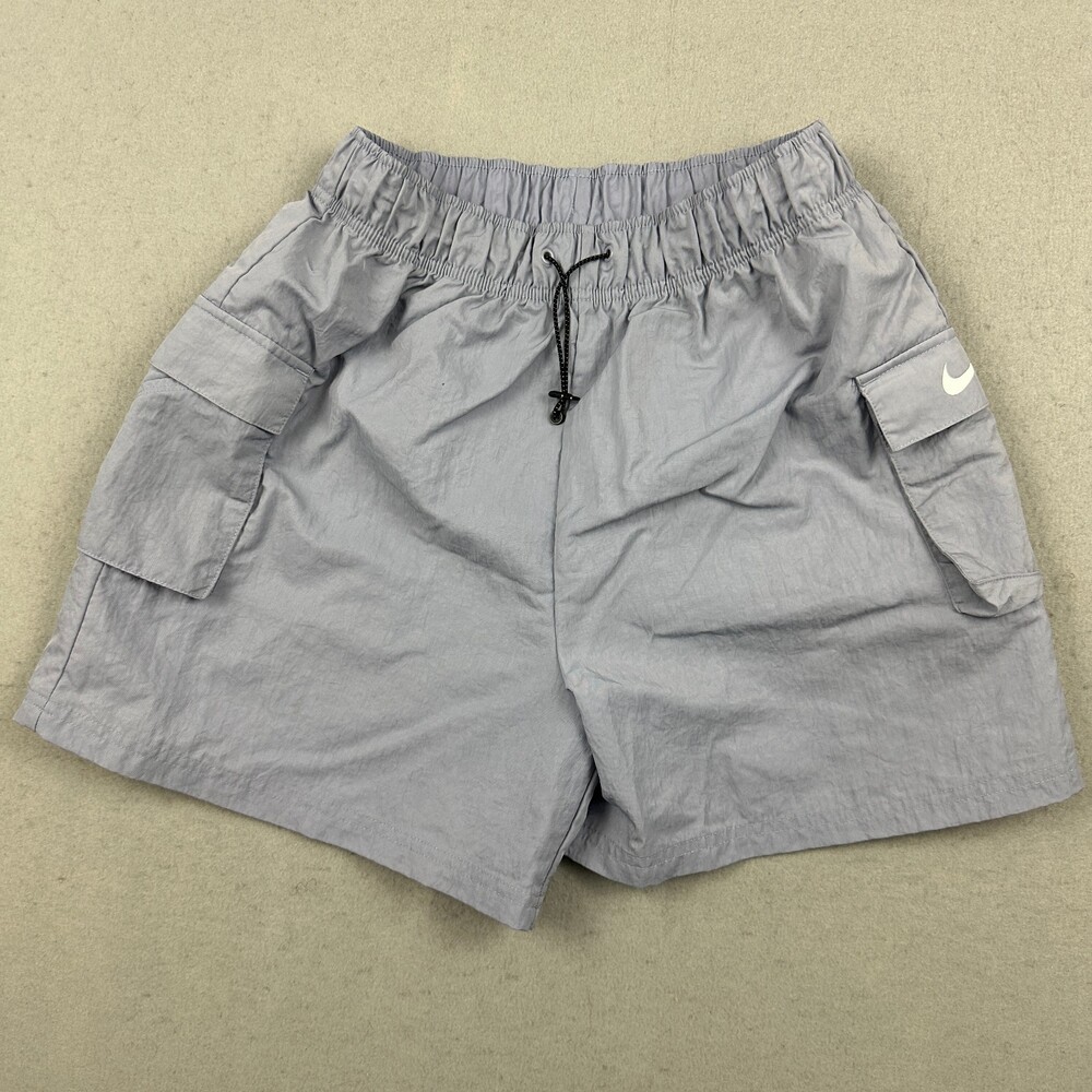Nike Shorts Women Medium Gray Woven High Waisted Cargo Utility Athletic M